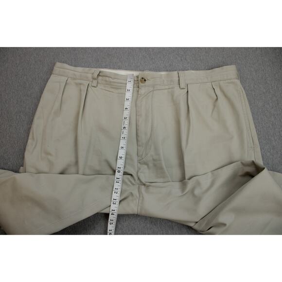 Polo Ralph Lauren Pants Mens Size 38 x 30 Khaki 100% Cotton Classic Fit Pleated - Picture 7 of 8